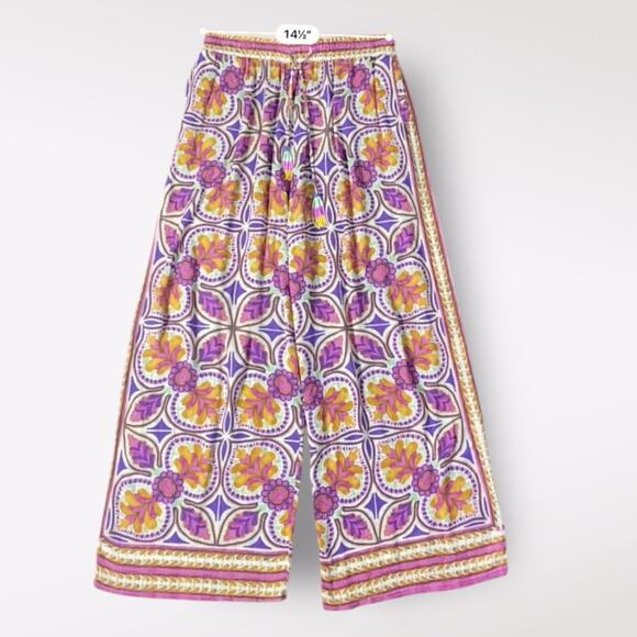 Haute Hippie Set Wide Leg Pant Open Reversible Kimono Cardigan Size M Boho - Picture 14 of 16